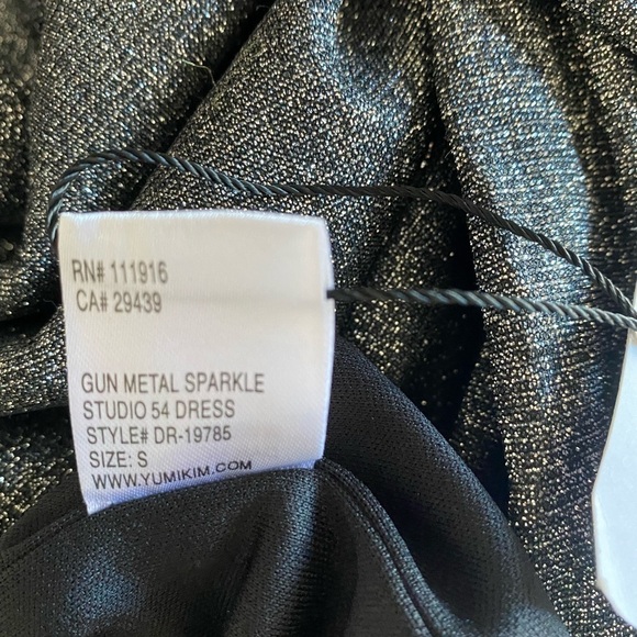 NWT Yumi Kim STUDIO 54 DRESS, GUN METAL SPARKLE - Picture 7 of 9